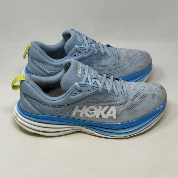 Hoka One One Bondi 8 Shoes Mens 12 D Blue Comfort Running Walking Sneakers FLAWS - Picture 3 of 16